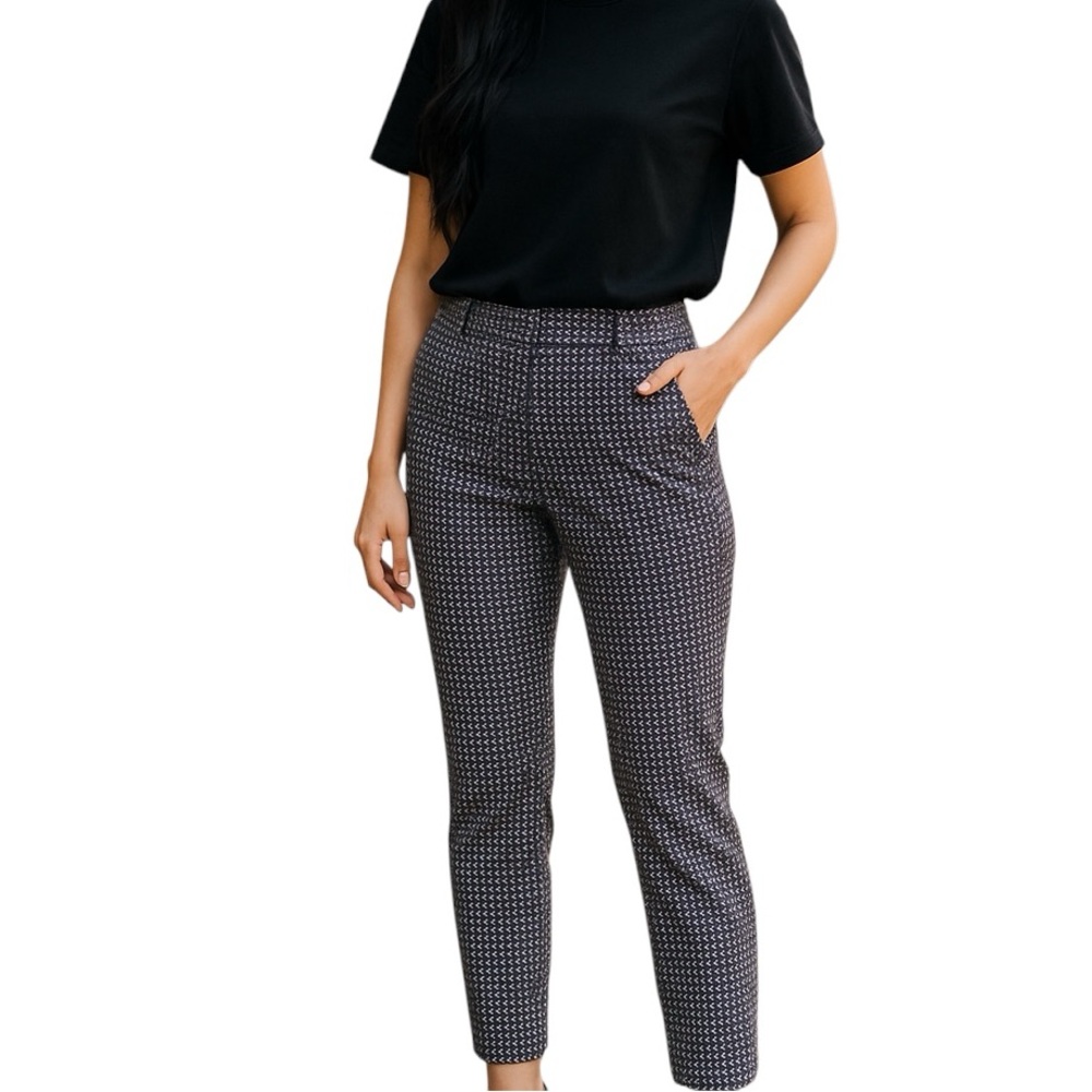 Ann Taylor Pant Sz 8 Blue Crop Party Office Vavation Slacks